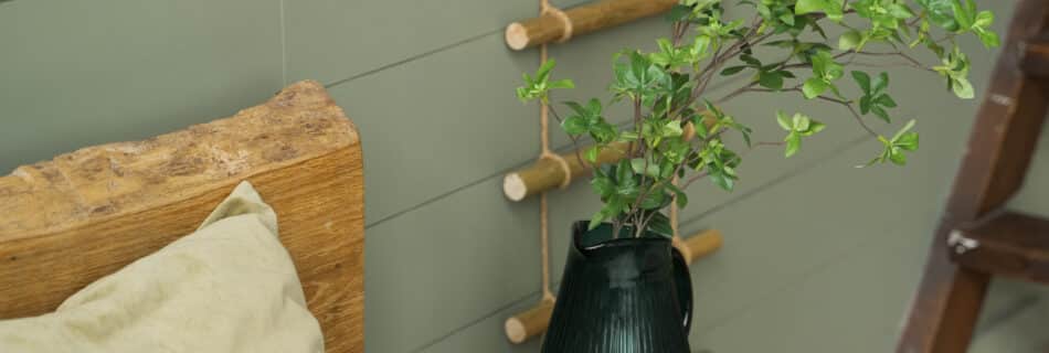Chambre lumineuse et naturelle avec plantes vertes, décoration saine, peinture écologique à Montpellier